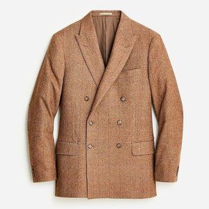 J Crew Kenmare double-breasted suit jacket in Italian Wool - Brown Herringbone